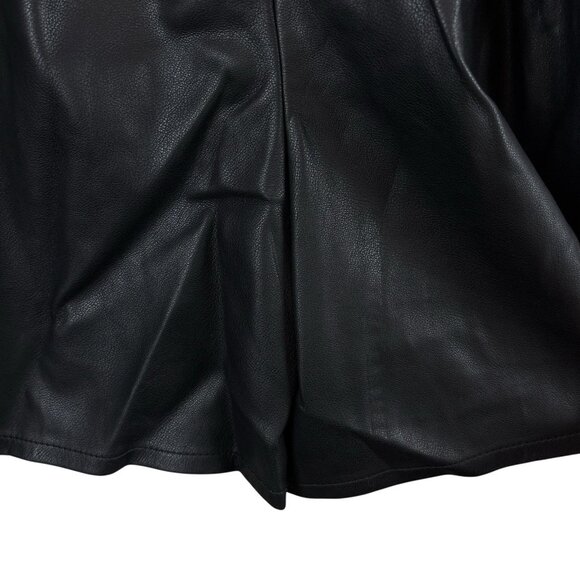 Rebecca Taylor RTR Faux Leather Buttoned Long Sleeve Romper Black Size 6 - Picture 7 of 13